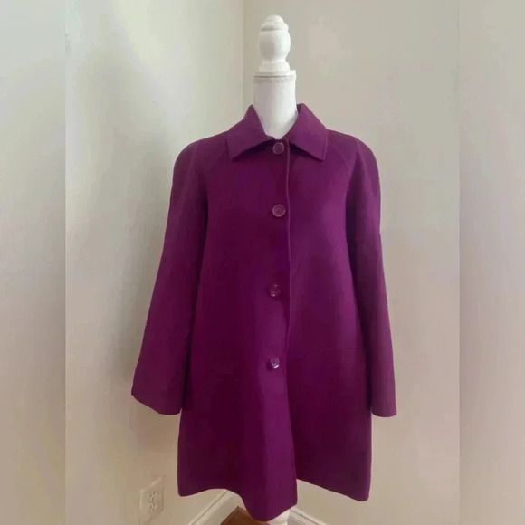 St. John Violet Wool and Cashmere Light Weight Jacket/ Cardigan Size Medium - Picture 1 of 8